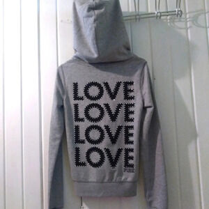 VS PINK rhinestone bling vintage hoodie-small NWOT